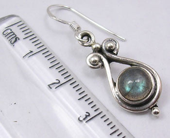 Cercei Argint 925 cu Labradorit, 3.5 cm lungime