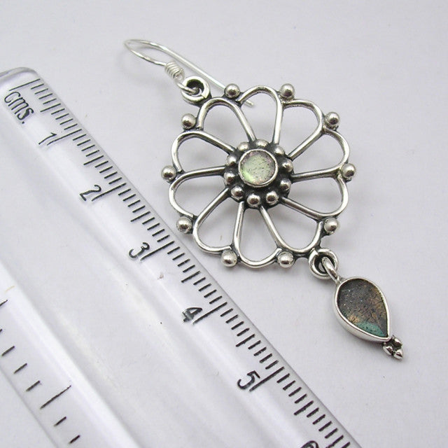 Cercei Argint 925 cu Labradorit, 3.5 cm lungime