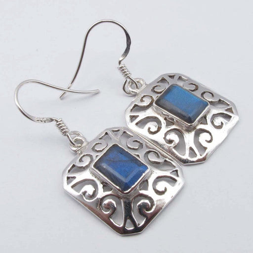 Cercei Argint 925 cu Labradorit 3,5 cm lungime