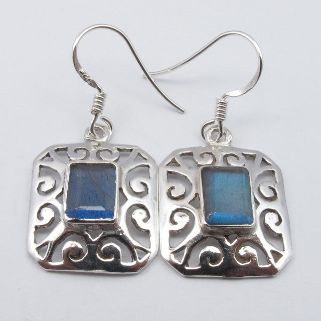 Cercei Argint 925 cu Labradorit 3,5 cm lungime