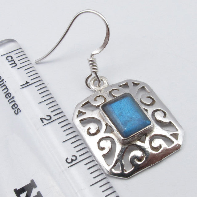 Cercei Argint 925 cu Labradorit 3,5 cm lungime