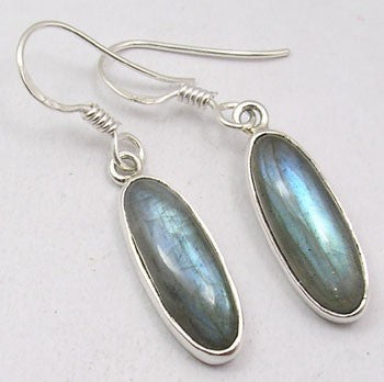 Cercei Argint 925 cu Labradorit, 3.7 cm lungime