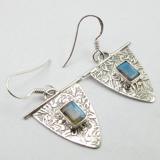 Cercei Argint 925 cu Labradorit 3.7 cm lungime