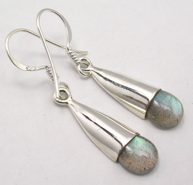 Cercei Argint 925 cu Labradorit, 3,8 cm lungime