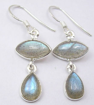 Cercei Argint 925 cu Labradorit, 3,8 cm lungime
