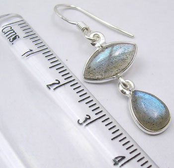 Cercei Argint 925 cu Labradorit, 3,8 cm lungime