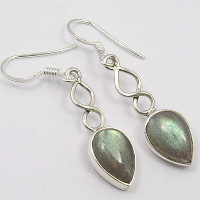 Cercei Argint 925 cu Labradorit,4.1 cm lungime