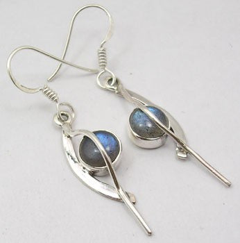 Cercei Argint 925 cu Labradorit, 4,5 cm lungime
