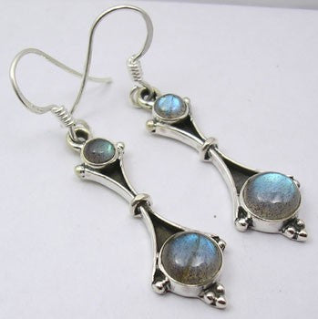 Cercei Argint 925 cu Labradorit, 4.6 cm lungime