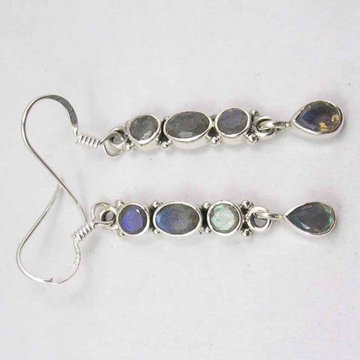 Cercei Argint 925 cu Labradorit , 4.7 cm lungime