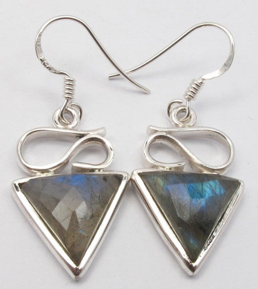 Cercei Argint 925 cu Labradorit, 4 cm lungime