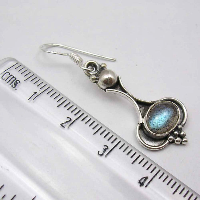 Cercei Argint 925 cu Labradoritt, 4.2 cm lungime