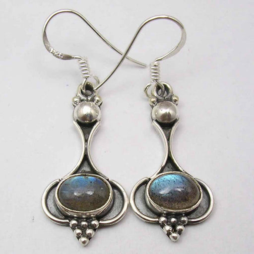 Cercei Argint 925 cu Labradoritt, 4.2 cm lungime