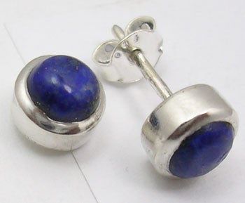 Cercei Argint 925 cu Lapis Lazuli, 0.8 cm lungime
