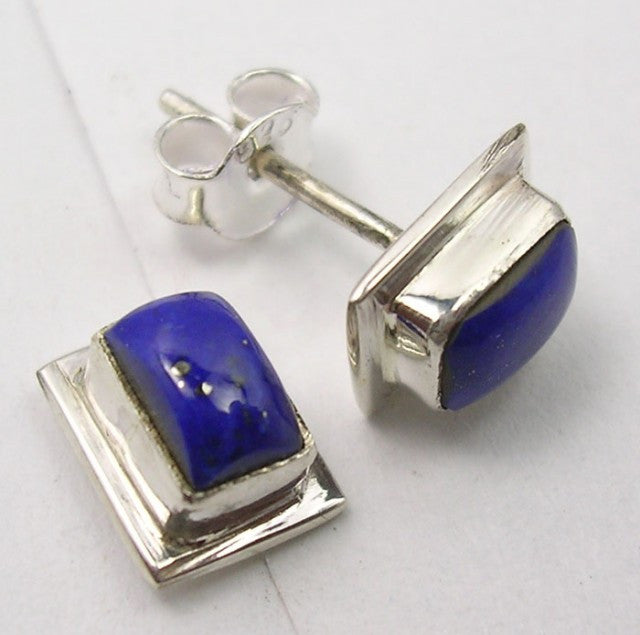 Cercei Argint 925 cu Lapis Lazuli, 0.9 cm lungime