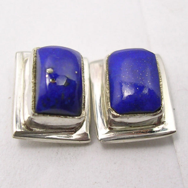 Cercei Argint 925 cu Lapis Lazuli, 0.9 cm lungime