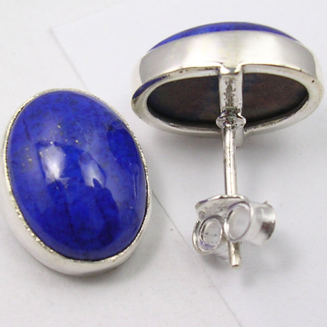 Cercei Argint 925 cu Lapis Lazuli, 1.5 cm lungime