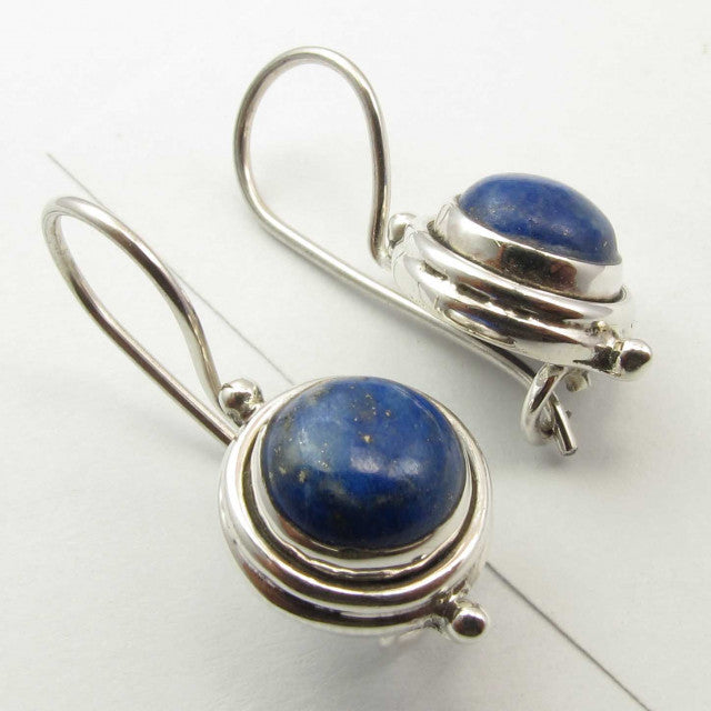 Cercei Argint 925 cu Lapis Lazuli, 2.4 cm lungime