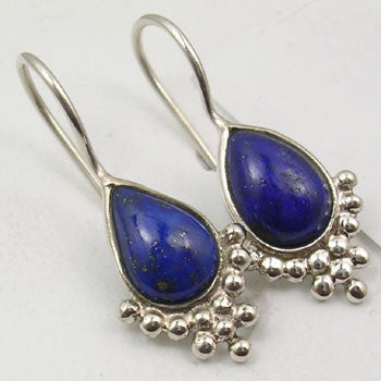 Cercei Argint 925 cu Lapis Lazuli, 2.8 cm lungime