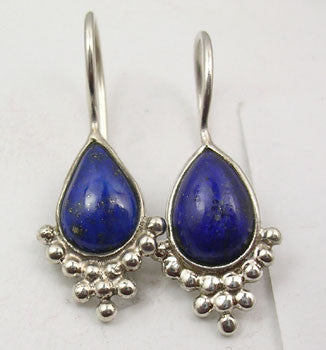 Cercei Argint 925 cu Lapis Lazuli, 2.8 cm lungime