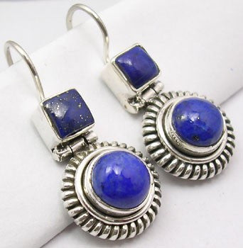 Cercei Argint 925 cu Lapis Lazuli, 3.1 cm lungime