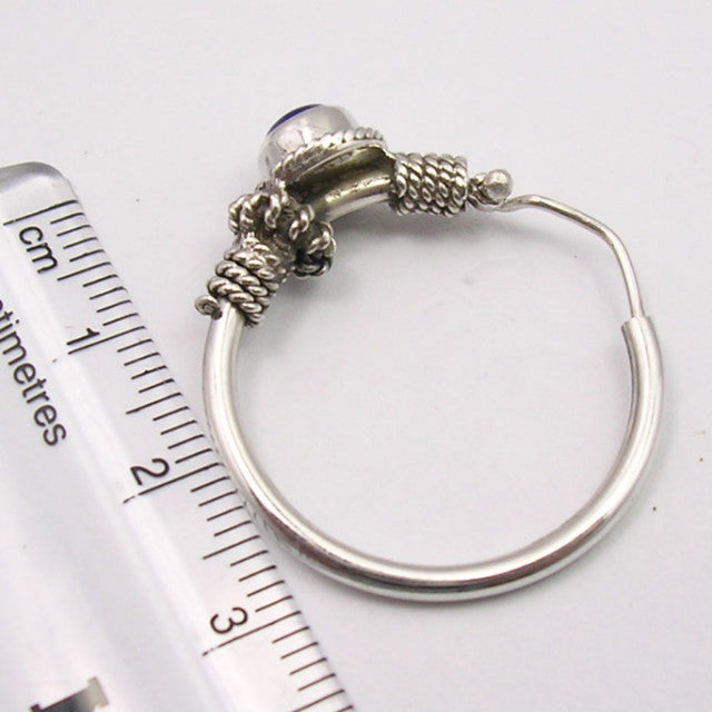 Cercei Argint 925 cu Lapis Lazuli, 3.1 cm lungime