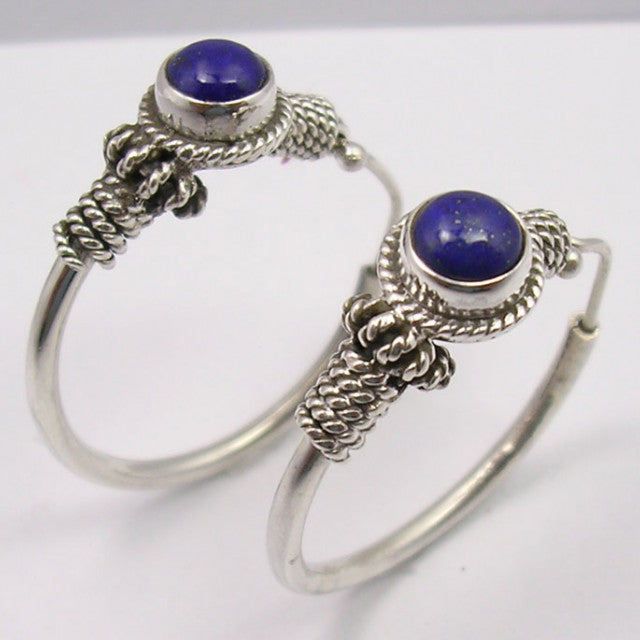 Cercei Argint 925 cu Lapis Lazuli, 3.1 cm lungime