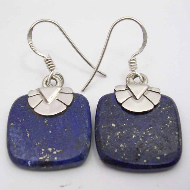 Cercei Argint 925 cu Lapis Lazuli, 3,4 cm lungime