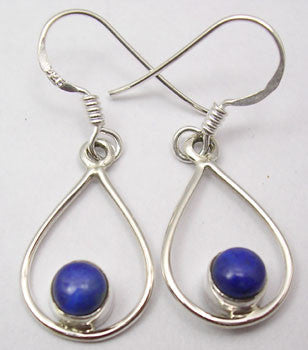 Cercei Argint 925 cu Lapis Lazuli, 3.5 cm lungime