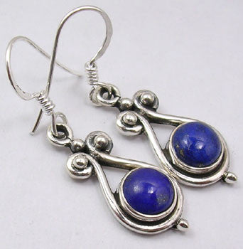 Cercei Argint 925 cu Lapis Lazuli, 3.5 cm lungime