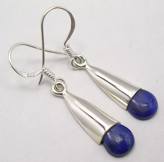Cercei Argint 925 cu Lapis Lazuli, 3,8 cm lungime