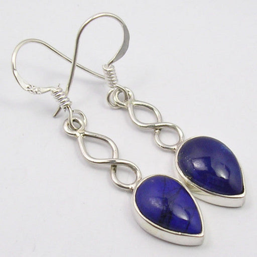 Cercei Argint 925 cu Lapis Lazuli, 4.1 cm lungime