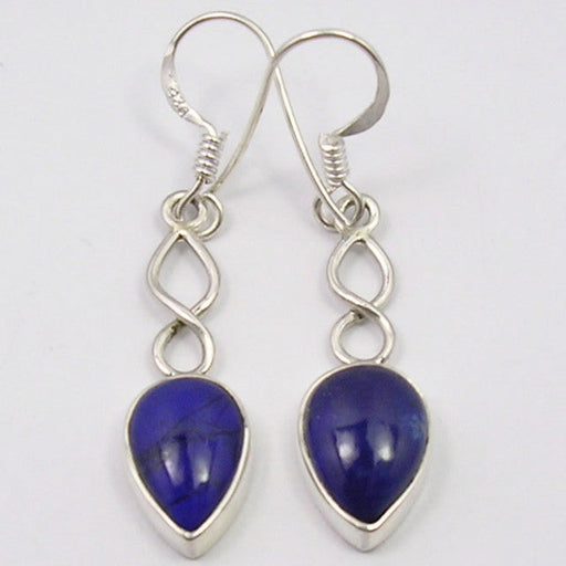 Cercei Argint 925 cu Lapis Lazuli, 4.1 cm lungime