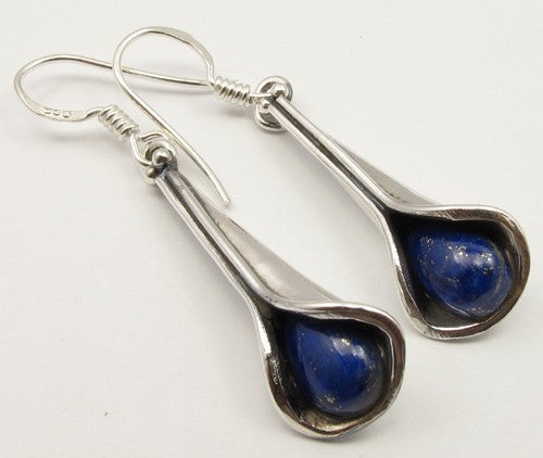 Cercei Argint 925 cu Lapis Lazuli, 4,2 cm lungime