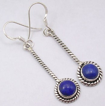 Cercei Argint 925 cu Lapis Lazuli, 4.6 cm lungime