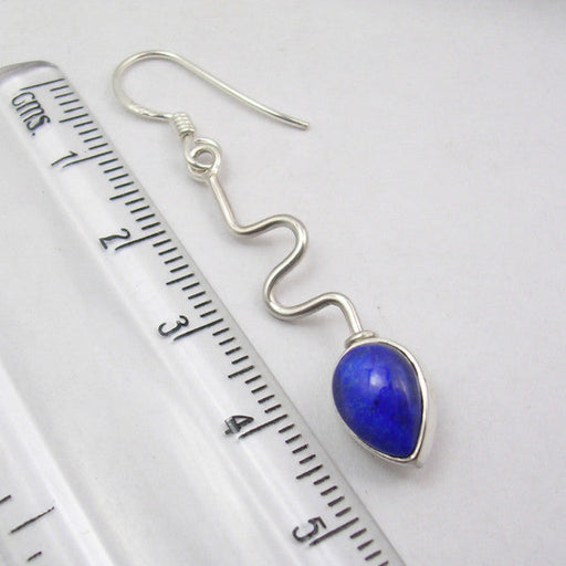 Cercei Argint 925 cu Lapis Lazuli 4,9 cm lungime