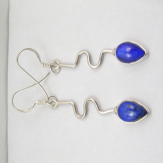 Cercei Argint 925 cu Lapis Lazuli 4,9 cm lungime