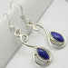 Cercei Argint 925 cu Lapis Lazuli, 4 cm lungime