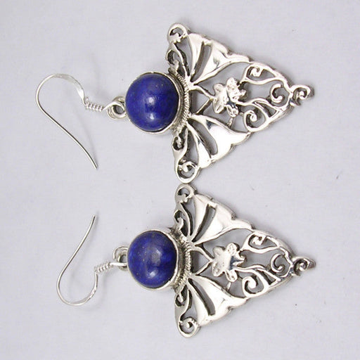 Cercei Argint 925 cu Lapis Lazuli, 5.1 cm lungime