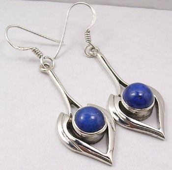 Cercei Argint 925 cu Lapis Lazuli, 5,2 cm lungime