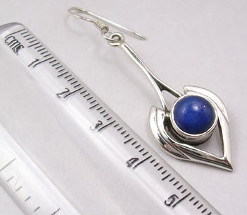 Cercei Argint 925 cu Lapis Lazuli, 5,2 cm lungime