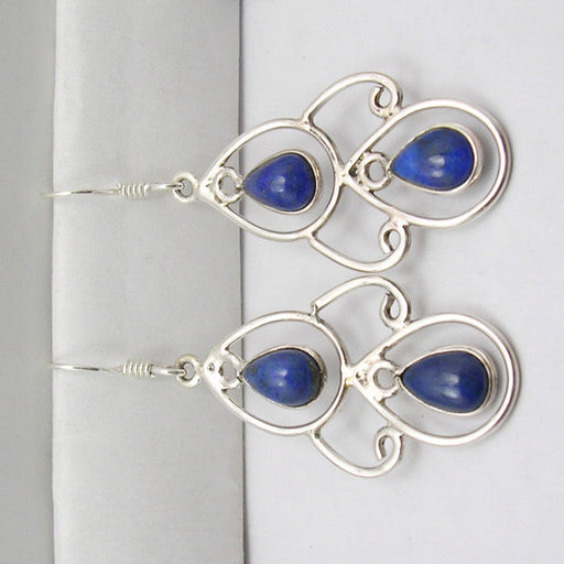 Cercei Argint 925 cu Lapis Lazuli, 5.2 cm lungime