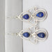 Cercei Argint 925 cu Lapis Lazuli, 5.2 cm lungime
