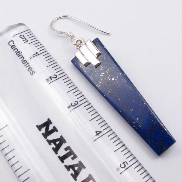 Cercei Argint 925 cu  Lapis Lazuli, 5.3 cm lungime