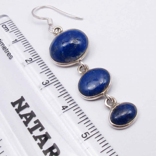 Cercei Argint 925 cu Lapis Lazuli 5.5 cm lungime