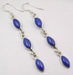 Cercei Argint 925 cu Lapis Lazuli, 6.6 cm lungime