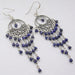 Cercei Argint 925 cu Lapis Lazuli, 8 cm lungime