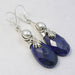 Cercei Argint 925 cu Lapis Lazuli si Perla FreshWater, 5.4 cm lungime