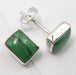 Cercei Argint 925 cu Malachit, 0.8 cm lungime