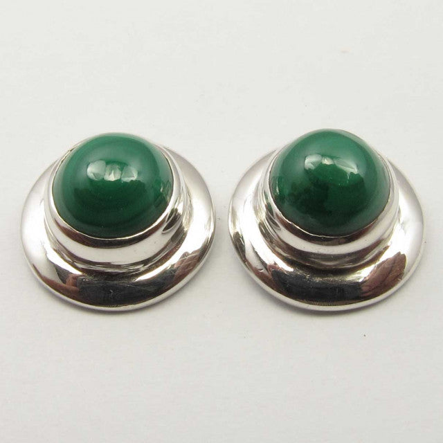 Cercei Argint 925 cu Malachit, 0.9 cm lungime